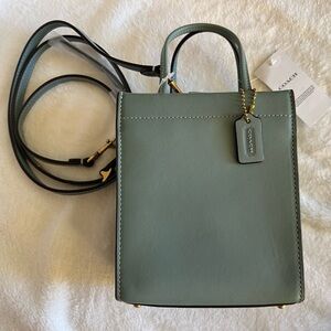 COACH Leather Mini Cashin Tote Crossbody